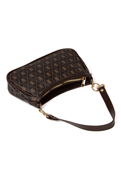 Newish Women's Patterned Cross Hand and Shoulder Baguette Patterned Anti-Theft Rfid Wallet and Card Holder