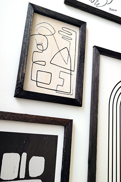 Tooall Set de 10 modele Boho, MDF de 3 mm cu cadru din lemn negru, imprimat UV