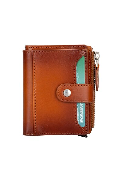 PLM 10 Card Mechanismed Leather Wallet - Effect Tan