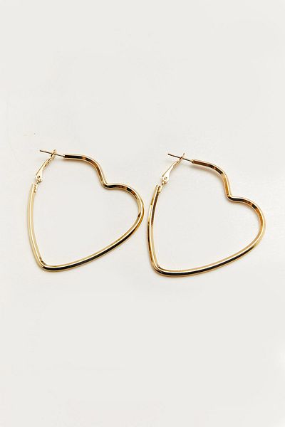Bianco Lucci Women's Accessory Steel Heart Shaped Hoop Earrings