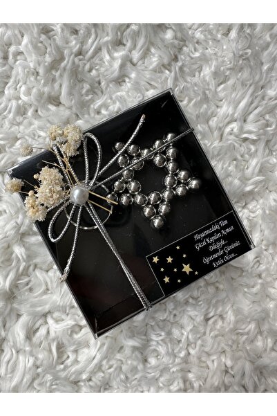 NeşeliAtölyem Hediye Inci Anahtarlık Siyah Kutulu Yeni Yil Öğretmenler Gunu Ozel Gün Hediyesi