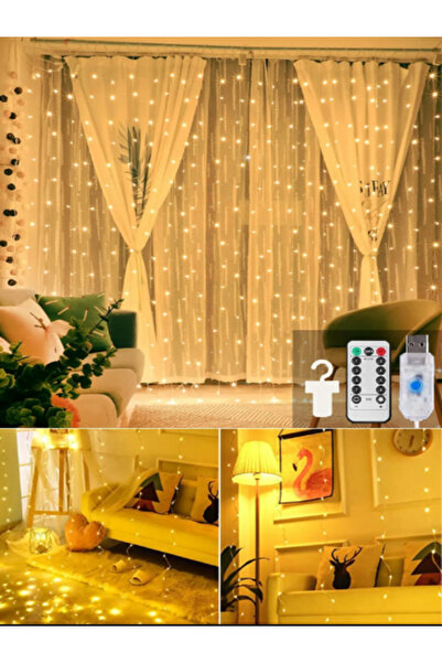 ledison Perde Peri Led Dekoratif Amaçlı 2X2 Metre 200 Ledli 8 Fonksiyonlu