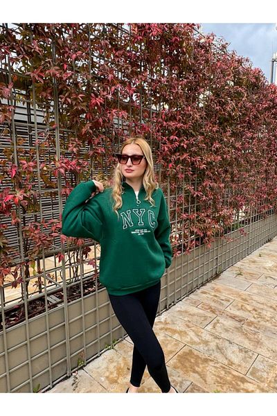 Eke Tekstil NYC EMBROIDERED ZIPPER SWEATSHIRT