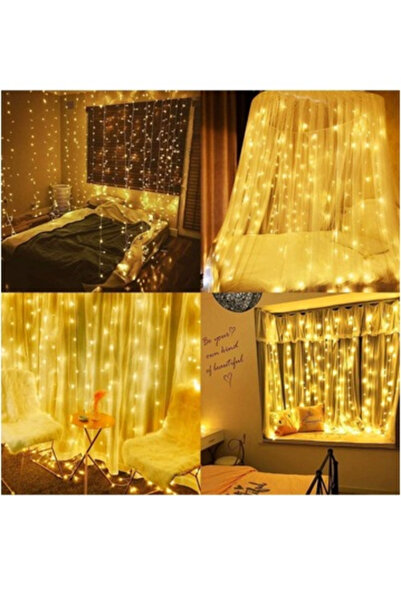 ledison Perde Peri Led Dekoratif Amaçlı 2X2 Metre 200 Ledli 8 Fonksiyonlu