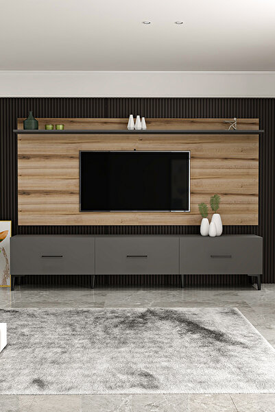 Givayo Mobilya Kayna Tv Ünitesi Antrasit Çırağan 180 cm