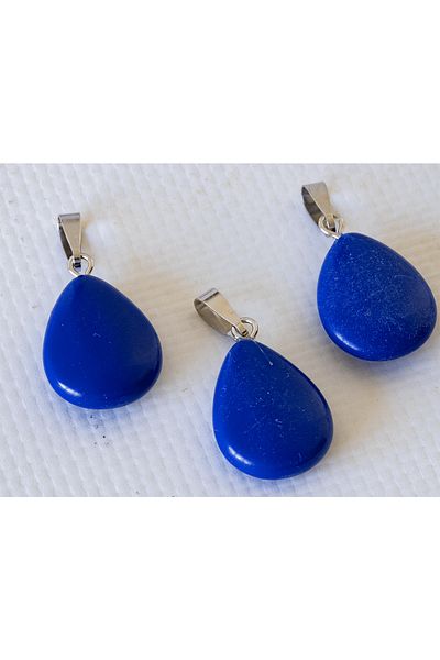 Tesbih Atölyesi Certified Drop Model Blue Agate Stone Necklace
