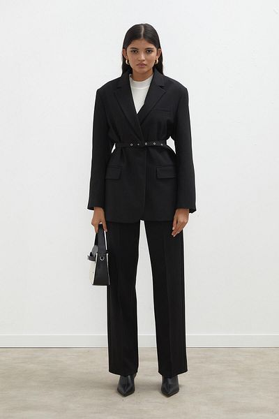 Manuka GÜRTEL-BLAZER-JACKE SCHWARZ