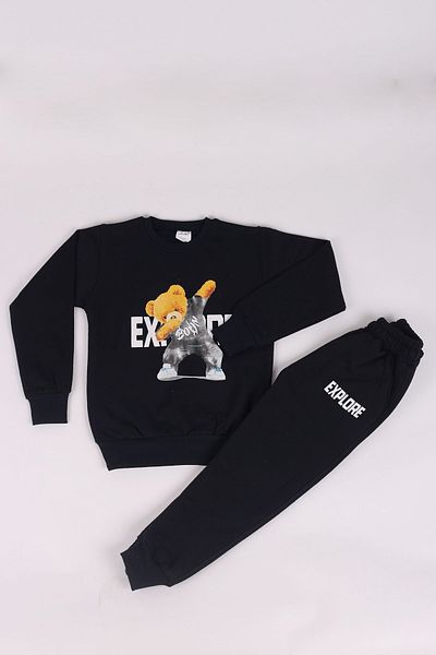 COSBA kids wear Σετ φόρμας αθλητικής φόρμας από βαμβακερό Jogger 3-Pece Boom Boom Teddy Bear