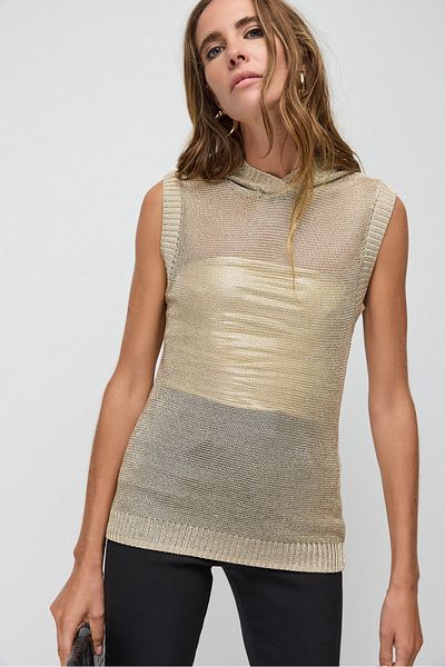 No Matter What Sparkling Hooded Knit Top