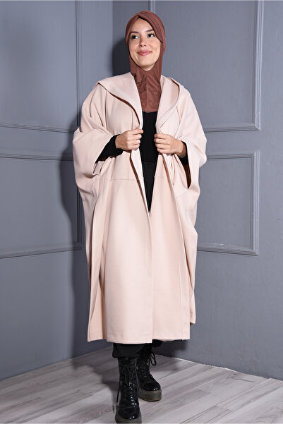 Nowa Scarf Stamp Pocket Hat Poncho Beige