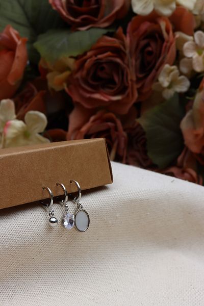 Süspüs Accessories أقراط SEDEF MINI SILVER مكونة من 3 قطع