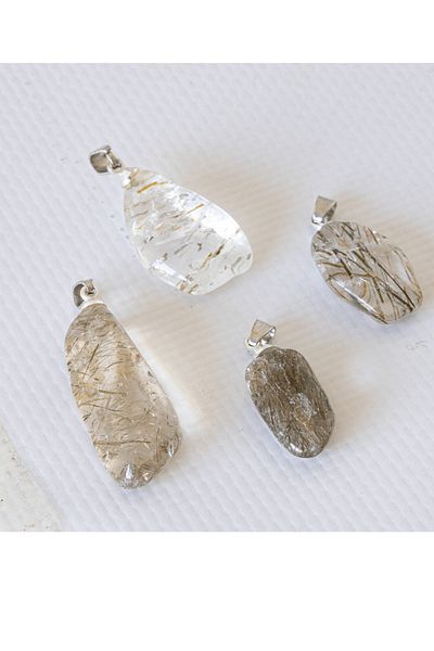 Tesbih Atölyesi Certified Timbil Model Rutile Quartz Stone Necklace (Angel Hair)