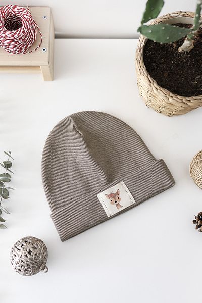 Doğan Collection Ribbed Labeled Stone Beret