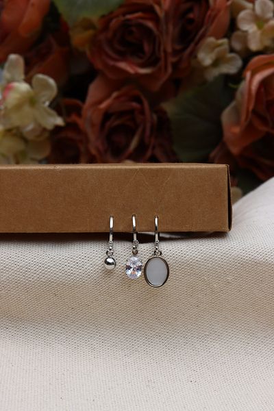 Süspüs Accessories أقراط SEDEF MINI SILVER مكونة من 3 قطع