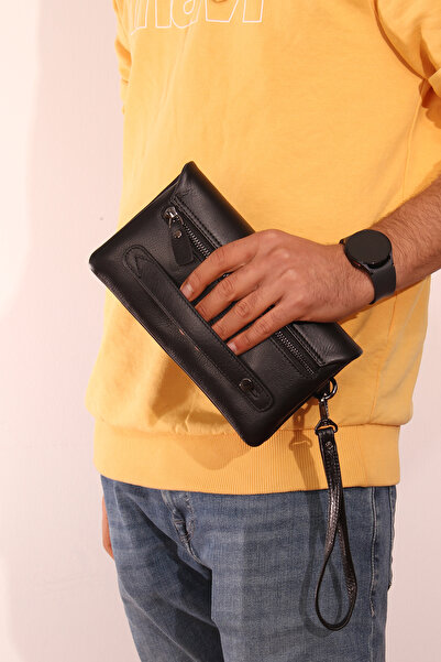 Grande 4272 Справжня шкіряна сумочка, портфель, клатч, чорний