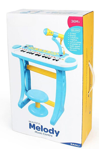 welcomein MP3 Çalar Destekli 24 Tuşlu Oturaklı Mikrofonlu Mini Piyano