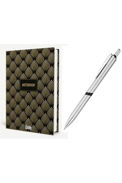 Koridor Yayıncılık Cloth Bound Lined Notebook Leaf9 + Micro Ballpoint Pen Set of 2