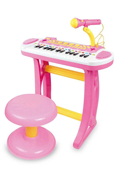 welcomein Oyuncak MP3 Çalar Destekli 24 Tuşlu Oturaklı Mikrofonlu Mini Piyano