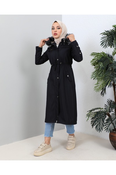 KMKkombin KMKKOMBIN ΓΥΝΑΙΚΕΙΟ BONDIT ΥΦΑΣΜΕΝΟ ΜΑΝΙΚΙ ΛΑΝΤΕΣ ΓΟΝΑΤΟ ΜΠΟΥΚΑΛΙ ΠΑΛΤΟ ΜΕ ΓΟΥΝΑ ΕΣΩΤΕΡΙΚΟ ΜΕΓΕΘΟΣ ΜΠΑΤΑΛ