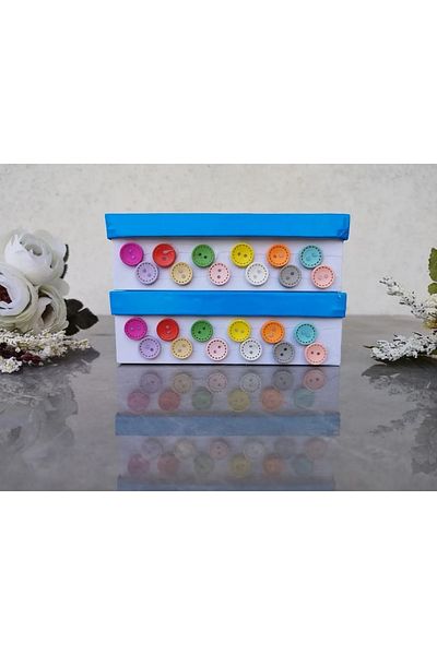 hobim42 NATURAL WOOD COLORED STITCHED MODEL BUTTON SET 5 PIECES COMPLETE FROM ANY COLOR 60 PIECES (SIZE 15MM)