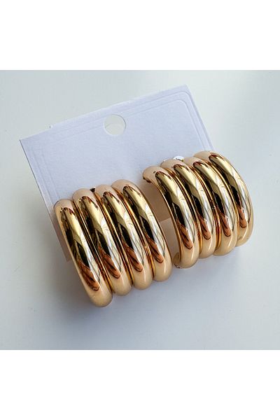 CHARMLUCKY Steel 4 bombs hoop earrings