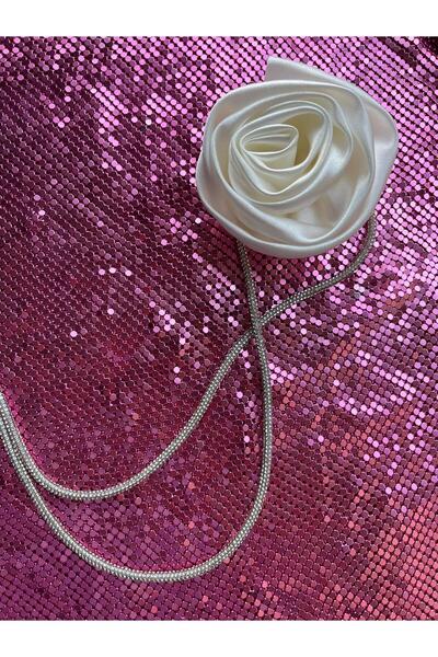 WAHSHE Taşlı gül choker kolye