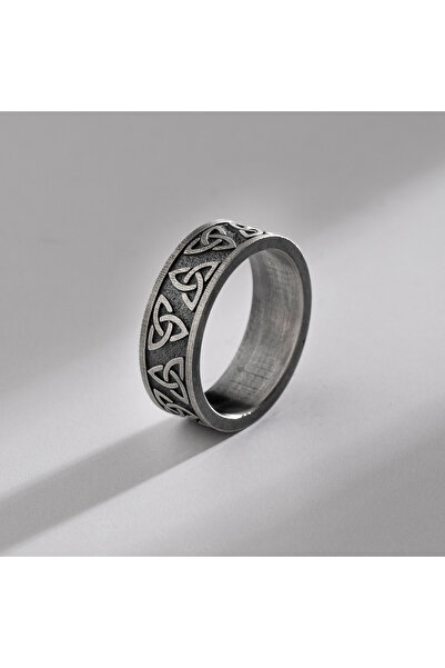 Akgül Silver Kelt Düğümü Gümüş Erkek Alyans Yüzük