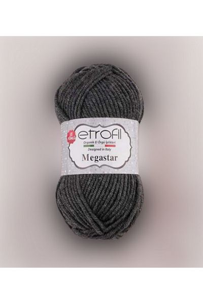 Etrofil Megastar 79027 Gray 25% Wool Blended Thick Thread Cardigan Vest Scarf Beanie Thread