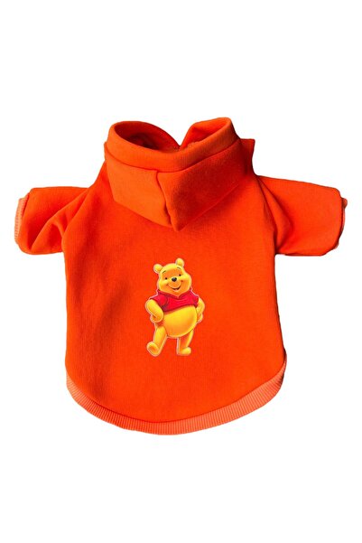 PetiliDünya Winnie the Pooh Orange Hoodie Cat & Dog Outfit Sweatshirt 100% Co...