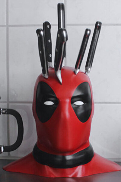 TuransoyCraft Marvel Deadpool Bıçak Tezgah Üstü Bıçak Standı Büyük Boy 30CM
