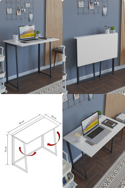 YüceerHome Premium Katlanır Çalışma Masası Katlanabilir Pratik Çalışma Masası...