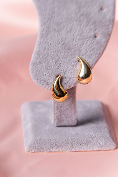 eva silvera Bottega Damla Küpe Küpe Gold 925 Ayar Gümüş Orta 1,5 cm