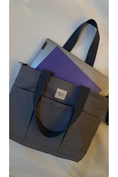 VAGO COLLECTION ZIPPERED LAPTOPSIZE CANVAS BAG
