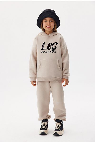 ADA BEBEK ÇOCUK Oversize Cotton Los Angeles Top and Bottom Set