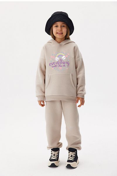 ADA BEBEK ÇOCUK Oversize Cotton EveryThing Will Top and Bottom Set