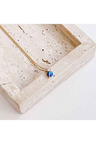 Boise Atelier Opal Saturn Steel Necklace