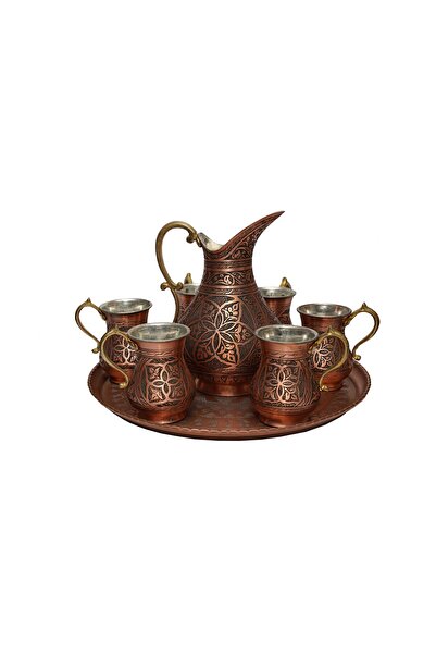 ORNELLA SILVER COPPER BAKIR AYRAN TAKIMI PAPATYA DESENLİ