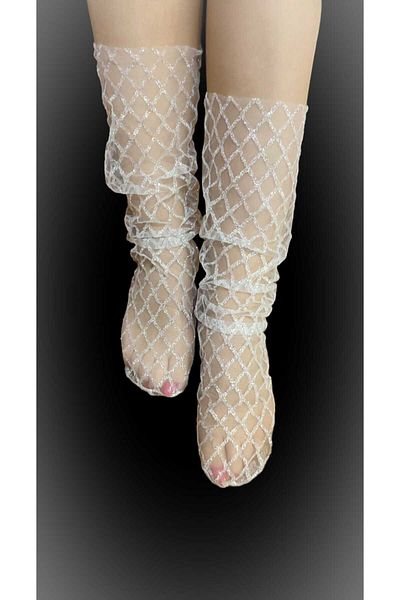 MODA NUR Lace Bridal Stockings Tulle Stockings