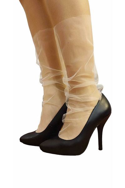 MODA NUR White Tulle Stockings Bridal Stockings