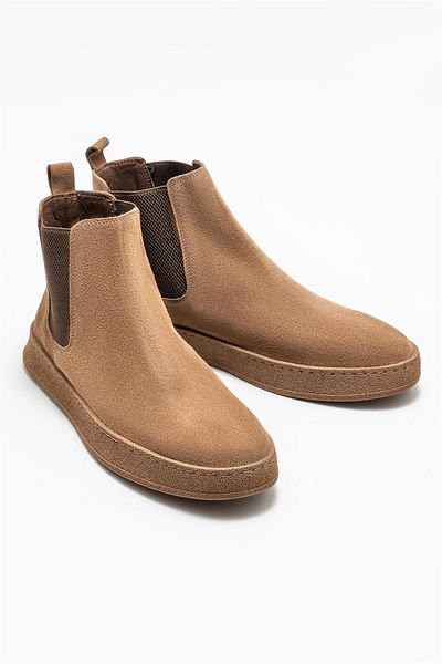 Elle Shoes Tan Leather Men's Casual Boots