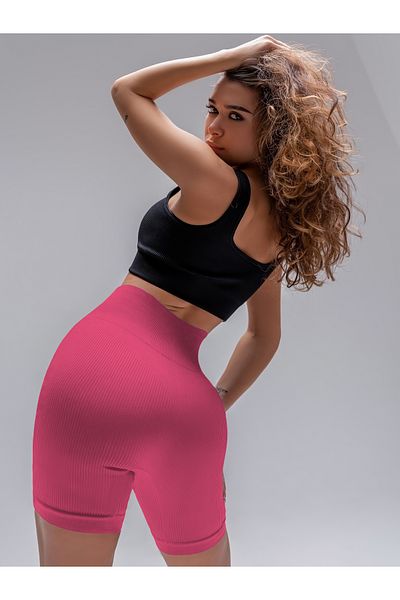 MİSTİRİK Μοντέλο Dublin Ψηλόμεσο Σορτς Biker Seamless Σορτς Σακάκι Ροζ Χρώμα027
