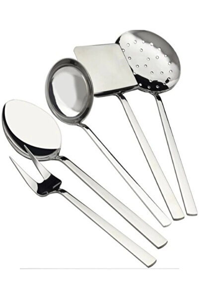 Bayev 8 Piece Steel Flat Colander + Tongs Set