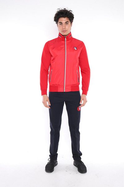 NEED LİFE Men's Red Black Daily Comfortable Fit 2 Thread Fabric Front Woven Detailed Tracksuit Set