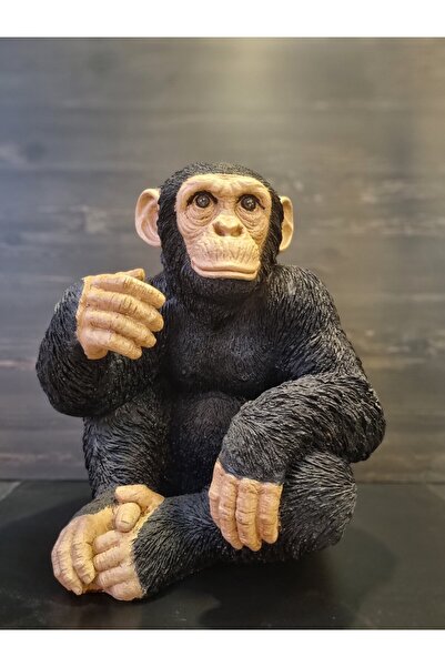 Ayberk Aksesuar 1015 - Büyük Oturan Maymun Goril Heykeli