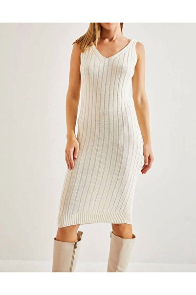 ZF BUTİK Women's Knitwear Strap Dress Sweater Double Set