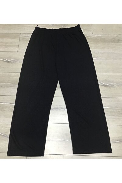 ECE GİYİM Plus Size - Ribbed Personality Cut Elastic Waist Trousers