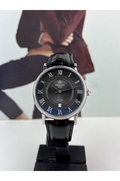 Hislon CLASSIC MEN'S WRISTWATCH GENUINE LEATHER CORD 5 ATM WATER PROOF