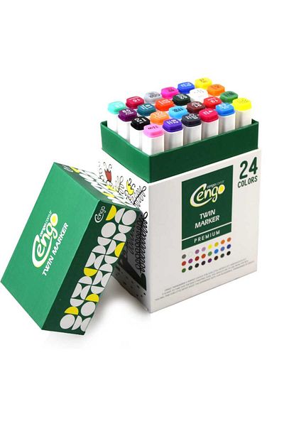 Cengo 24 Pieces Double Sided Artist Marker Pen