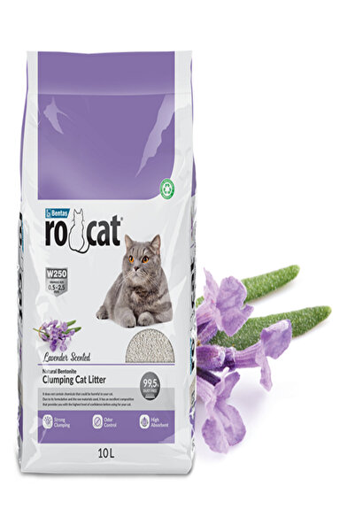 bentaş bentonit Rocat® Lavanda Kokulu Topaklanan Kedi Kumu (10LT)