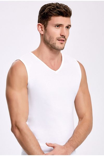 İlke 100% ΒΑΜΒΑΚΙ V-NECK ZERO SLEEVE FANILER 1008 (1 ΤΜ)